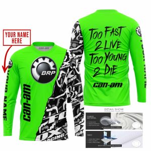 Custom name BraapGirls TOO FAST TO LIVE TOO YOUNG TO DIE – LIMITED EDITION – CUSTOM NAME – CAN AM – GREEN Brands for motocross girls and dirt bike riders - B...