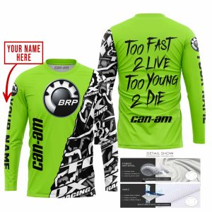 Custom name BraapGirls TOO FAST TO LIVE TOO YOUNG TO DIE – LIMITED EDITION – CUSTOM NAME – CAN AM – GREEN 1 Brands for motocross girls and dirt bike riders -...