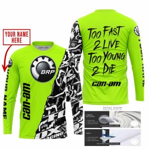 Custom name BraapGirls TOO FAST TO LIVE TOO YOUNG TO DIE – LIMITED EDITION – CUSTOM NAME – CAN AM – NEON Brands for motocross girls and dirt bike riders - Br...