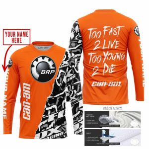 Custom name BraapGirls TOO FAST TO LIVE TOO YOUNG TO DIE – LIMITED EDITION – CUSTOM NAME – CAN AM – ORANGE Brands for motocross girls and dirt bike riders - ...