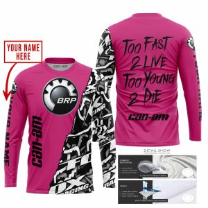 Custom name BraapGirls TOO FAST TO LIVE TOO YOUNG TO DIE – LIMITED EDITION – CUSTOM NAME – CAN AM – PINK 1 Brands for motocross girls and dirt bike riders - ...