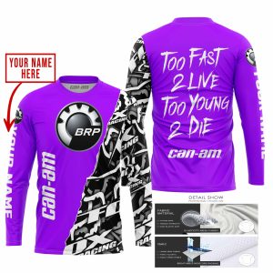 Custom name BraapGirls TOO FAST TO LIVE TOO YOUNG TO DIE – LIMITED EDITION – CUSTOM NAME – CAN AM – PURPLE Brands for motocross girls and dirt bike riders - ...