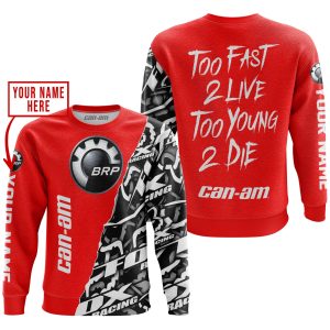 Custom name BraapGirls TOO FAST TO LIVE TOO YOUNG TO DIE – LIMITED EDITION – CUSTOM NAME – CAN AM – RED Brands for motocross girls and dirt bike riders - Bra...