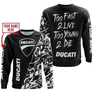 Custom name BraapGirls TOO FAST TO LIVE TOO YOUNG TO DIE – LIMITED EDITION – CUSTOM NAME – DUCATI – BLACK Brands for motocross girls and dirt bike riders - B...