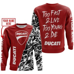 Custom name BraapGirls TOO FAST TO LIVE TOO YOUNG TO DIE – LIMITED EDITION – CUSTOM NAME – DUCATI – RED Brands for motocross girls and dirt bike riders - Bra...