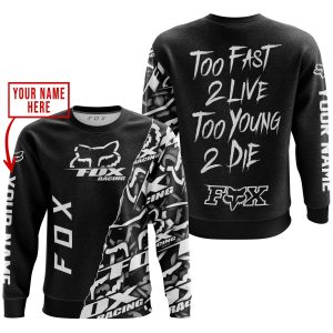Custom name BraapGirls TOO FAST TO LIVE TOO YOUNG TO DIE – LIMITED EDITION – CUSTOM NAME – FOX RACING – BLACK Brands for motocross girls and dirt bike riders...