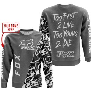 Custom name BraapGirls TOO FAST TO LIVE TOO YOUNG TO DIE – LIMITED EDITION – CUSTOM NAME – FOX RACING – GREY Brands for motocross girls and dirt bike riders ...