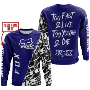 Custom name BraapGirls TOO FAST TO LIVE TOO YOUNG TO DIE – LIMITED EDITION – CUSTOM NAME – FOX RACING – NAVY Brands for motocross girls and dirt bike riders ...