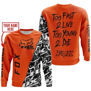 Custom name BraapGirls TOO FAST TO LIVE TOO YOUNG TO DIE – LIMITED EDITION – CUSTOM NAME – FOX RACING – ORANGE Brands for motocross girls and dirt bike rider...