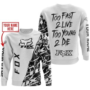 Custom name BraapGirls TOO FAST TO LIVE TOO YOUNG TO DIE – LIMITED EDITION – CUSTOM NAME – FOX RACING – WHITE Brands for motocross girls and dirt bike riders...