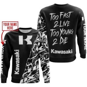 Custom name BraapGirls TOO FAST TO LIVE TOO YOUNG TO DIE – LIMITED EDITION – CUSTOM NAME – KAWASAKI – BLACK Brands for motocross girls and dirt bike riders -...