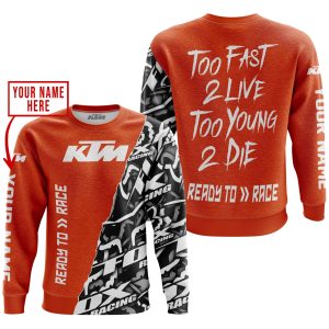 Custom name BraapGirls TOO FAST TO LIVE TOO YOUNG TO DIE – LIMITED EDITION – CUSTOM NAME – KTM – ORANGE Brands for motocross girls and dirt bike riders - Bra...