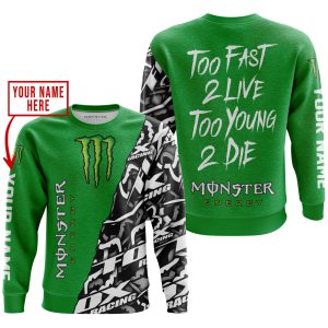 Custom name BraapGirls TOO FAST TO LIVE TOO YOUNG TO DIE – LIMITED EDITION – CUSTOM NAME – MONSTER – GREEN Brands for motocross girls and dirt bike riders - ...