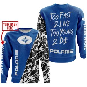 Custom name BraapGirls TOO FAST TO LIVE TOO YOUNG TO DIE – LIMITED EDITION – CUSTOM NAME – POLARIS – BLUE Brands for motocross girls and dirt bike riders - B...