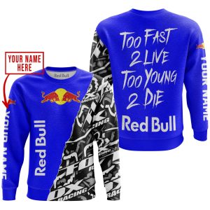Custom name BraapGirls TOO FAST TO LIVE TOO YOUNG TO DIE – LIMITED EDITION – CUSTOM NAME – RED BULL – BLUE Brands for motocross girls and dirt bike riders - ...