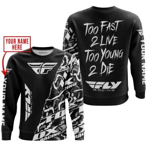 Custom name BraapGirls TOO FAST TO LIVE TOO YOUNG TO DIE – LIMITED EDITION – CUSTOM NAME – FLY RACING – BLACK Brands for motocross girls and dirt bike riders...