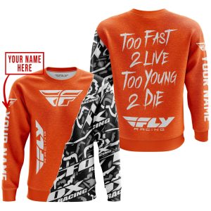 Custom name BraapGirls TOO FAST TO LIVE TOO YOUNG TO DIE – LIMITED EDITION – CUSTOM NAME – FLY RACING – ORANGE Brands for motocross girls and dirt bike rider...