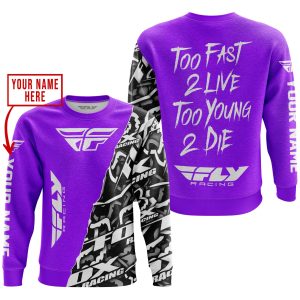 Custom name BraapGirls TOO FAST TO LIVE TOO YOUNG TO DIE – LIMITED EDITION – CUSTOM NAME – FLY RACING – PURPLE Brands for motocross girls and dirt bike rider...
