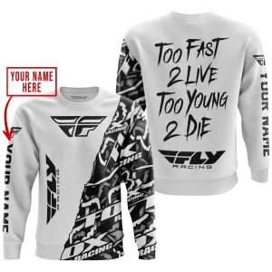 Custom name BraapGirls TOO FAST TO LIVE TOO YOUNG TO DIE – LIMITED EDITION – CUSTOM NAME – FLY RACING – WHITE Brands for motocross girls and dirt bike riders...