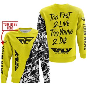 Custom name BraapGirls TOO FAST TO LIVE TOO YOUNG TO DIE – LIMITED EDITION – CUSTOM NAME – FLY RACING – YELLOW Brands for motocross girls and dirt bike rider...