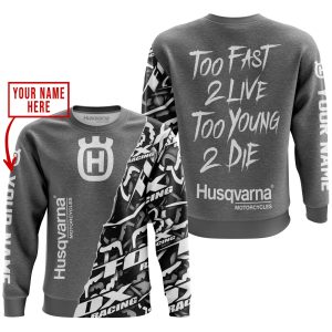Custom name BraapGirls TOO FAST TO LIVE TOO YOUNG TO DIE – LIMITED EDITION – CUSTOM NAME – HUSQVARNA – GREY Brands for motocross girls and dirt bike riders -...