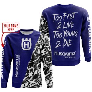 Custom name BraapGirls TOO FAST TO LIVE TOO YOUNG TO DIE – LIMITED EDITION – CUSTOM NAME – HUSQVARNA – NAVY Brands for motocross girls and dirt bike riders -...
