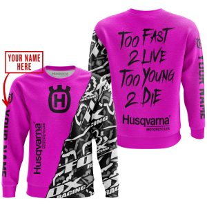 Custom name BraapGirls TOO FAST TO LIVE TOO YOUNG TO DIE – LIMITED EDITION – CUSTOM NAME – HUSQVARNA – PINK Brands for motocross girls and dirt bike riders -...