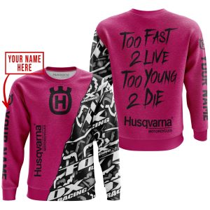 Custom name BraapGirls TOO FAST TO LIVE TOO YOUNG TO DIE – LIMITED EDITION – CUSTOM NAME – HUSQVARNA – PINK 1 Brands for motocross girls and dirt bike riders...