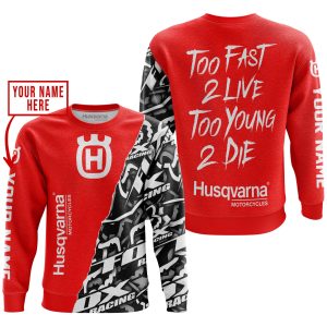 Custom name BraapGirls TOO FAST TO LIVE TOO YOUNG TO DIE – LIMITED EDITION – CUSTOM NAME – HUSQVARNA – RED Brands for motocross girls and dirt bike riders - ...