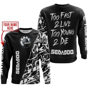 Custom name BraapGirls TOO FAST TO LIVE TOO YOUNG TO DIE – LIMITED EDITION – CUSTOM NAME – SEA DOO – BLACK Brands for motocross girls and dirt bike riders - ...