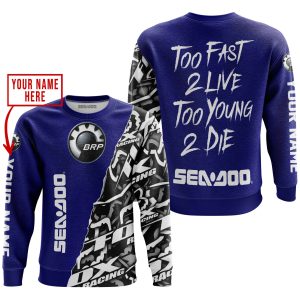 Custom name BraapGirls TOO FAST TO LIVE TOO YOUNG TO DIE – LIMITED EDITION – CUSTOM NAME – SEA DOO – NAVY Brands for motocross girls and dirt bike riders - B...