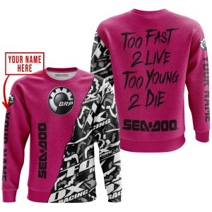 Custom name BraapGirls TOO FAST TO LIVE TOO YOUNG TO DIE – LIMITED EDITION – CUSTOM NAME – SEA DOO – PINK 1 Brands for motocross girls and dirt bike riders -...