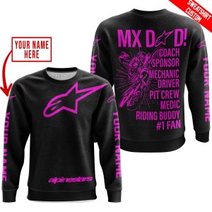 Custom name BraapGirls MX DAD – PERSONALISED GIFTS FOR CHILDREN & ADULTS – ALPINESTARS – PINK Alpinestars for motocross girls and dirt bike riders - Alpinest...