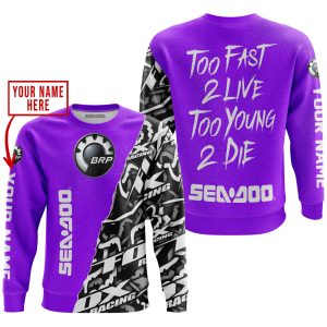 Custom name BraapGirls TOO FAST TO LIVE TOO YOUNG TO DIE – LIMITED EDITION – CUSTOM NAME – SEA DOO – PURPLE Brands for motocross girls and dirt bike riders -...
