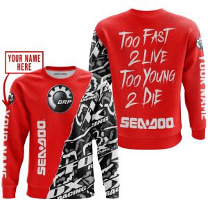 Custom name BraapGirls TOO FAST TO LIVE TOO YOUNG TO DIE – LIMITED EDITION – CUSTOM NAME – SEA DOO – RED Brands for motocross girls and dirt bike riders - Br...