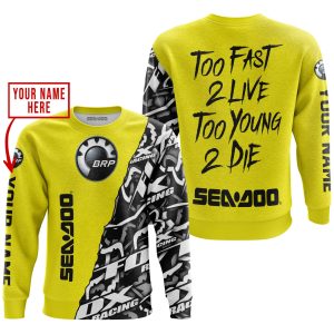 Custom name BraapGirls TOO FAST TO LIVE TOO YOUNG TO DIE – LIMITED EDITION – CUSTOM NAME – SEA DOO – YELLOW Brands for motocross girls and dirt bike riders -...