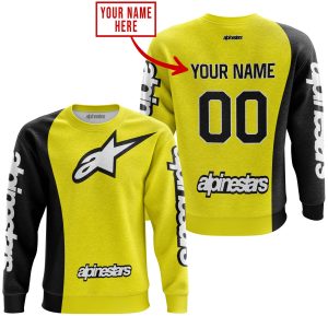Custom name BraapGirls PREMIUM MX – CUSTOM NAME – ALPINESTARS – YELLOW Alpinestars for motocross girls and dirt bike riders - Alpinestars view 2