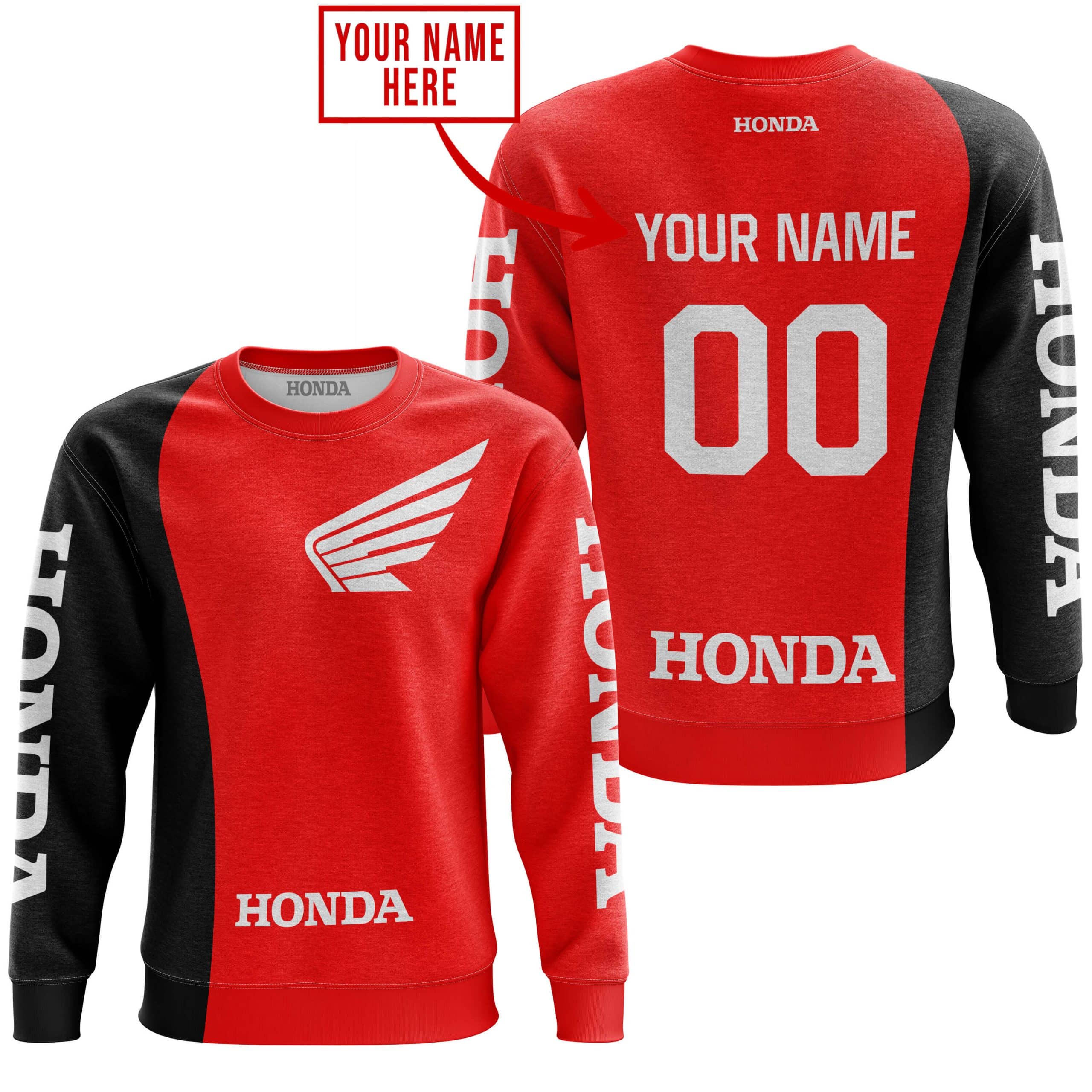PREMIUM MX - CUSTOM NAME - HONDA - RED view 4