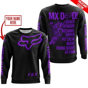 Custom name BraapGirls MX DAD – PERSONALISED GIFTS FOR CHILDREN & ADULTS – FOX RACING – PURPLE BLACK Brands for motocross girls and dirt bike riders - Brands...