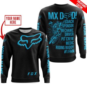 Custom name BraapGirls MX DAD – PERSONALISED GIFTS FOR CHILDREN & ADULTS – FOX RACING – SKY BLUE Brands for motocross girls and dirt bike riders - Brands view 2