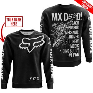 Custom name BraapGirls MX DAD – PERSONALISED GIFTS FOR CHILDREN & ADULTS – FOX RACING – WHITE Brands for motocross girls and dirt bike riders - Brands view 2