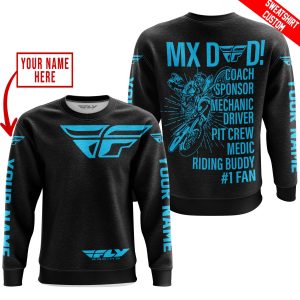 Custom name BraapGirls MX DAD – PERSONALISED GIFTS FOR CHILDREN & ADULTS – FLY RACING – SKY BLUE Brands for motocross girls and dirt bike riders - Brands view 2