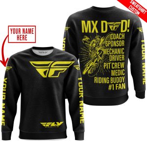 Custom name BraapGirls MX DAD – PERSONALISED GIFTS FOR CHILDREN & ADULTS – FLY RACING – YELLOW Brands for motocross girls and dirt bike riders - Brands view 2