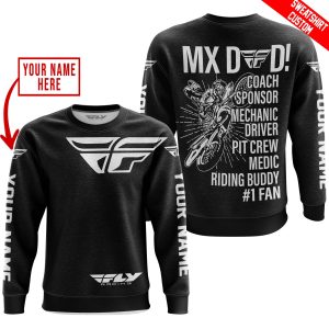 Custom name BraapGirls MX DAD – PERSONALISED GIFTS FOR CHILDREN & ADULTS – FLY RACING – WHITE Brands for motocross girls and dirt bike riders - Brands view 2