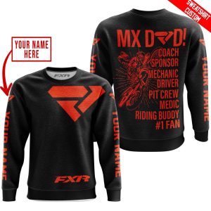 Custom name BraapGirls MX DAD – PERSONALISED GIFTS FOR CHILDREN & ADULTS – FXR – BLACK ORANGE Brands for motocross girls and dirt bike riders - Brands view 2