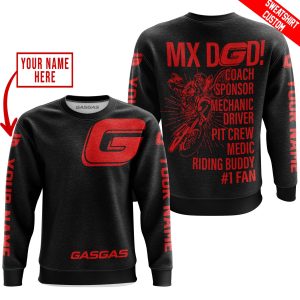 Custom name BraapGirls MX DAD – PERSONALISED GIFTS FOR CHILDREN & ADULTS – GAS GAS -BLACK RED Brands for motocross girls and dirt bike riders - Brands view 2