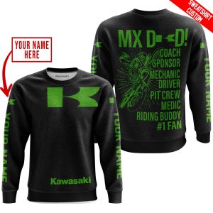Custom name BraapGirls MX DAD – PERSONALISED GIFTS FOR CHILDREN & ADULTS – KAWASAKI – BLACK GREEN Brands for motocross girls and dirt bike riders - Brands vi...