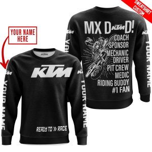 Custom name BraapGirls MX DAD – PERSONALISED GIFTS FOR CHILDREN & ADULTS – KTM – BLACK WHITE Brands for motocross girls and dirt bike riders - Brands view 2