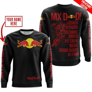 Custom name BraapGirls MX DAD – PERSONALISED GIFTS FOR CHILDREN & ADULTS – RED BULL – BLACK RED Brands for motocross girls and dirt bike riders - Brands view 2