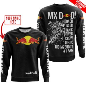 Custom name BraapGirls MX DAD – PERSONALISED GIFTS FOR CHILDREN & ADULTS – RED BULL – BLACK WHITE Brands for motocross girls and dirt bike riders - Brands vi...